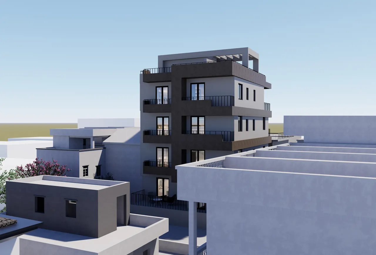Side-elevation concept render of MVR 19 above the neighbouring rooftops